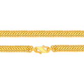 22K Gold Sleek Handmade V Chain - 18"